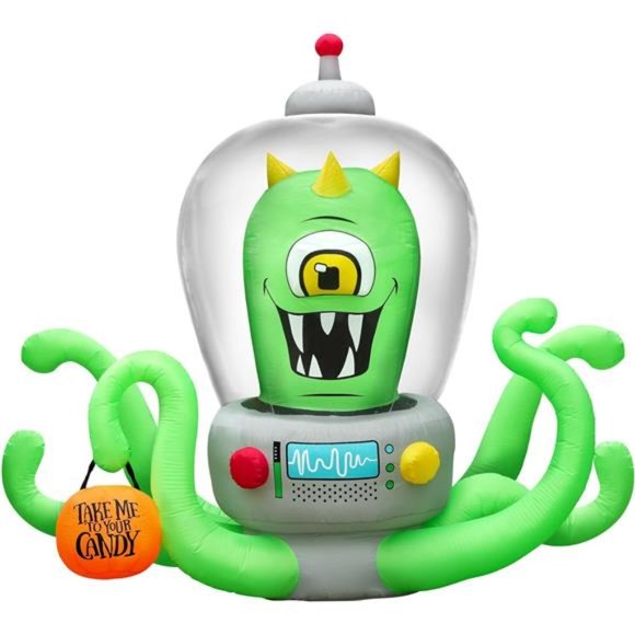 Halloween Inflatables 7 ft Trick or Treating Alien - Halloween Blow Up